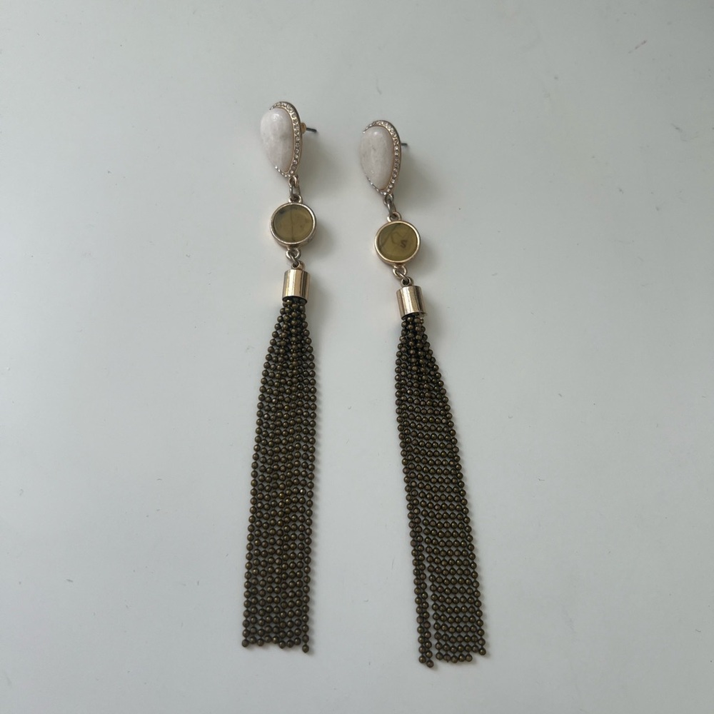 Express beaded tassel earrings